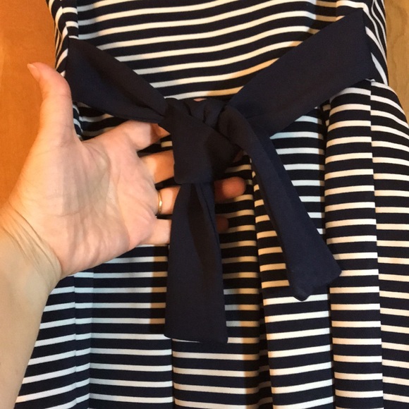 IRIS and IVY girl’s dress navy pink white stripes sleeveless belted size 10 - Picture 8 of 10